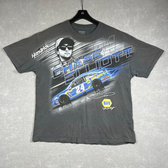 Chase Elliott Nascar Racing Gray AOP All Over Print Hendrick T-Shirt Size XL - Picture 1 of 10